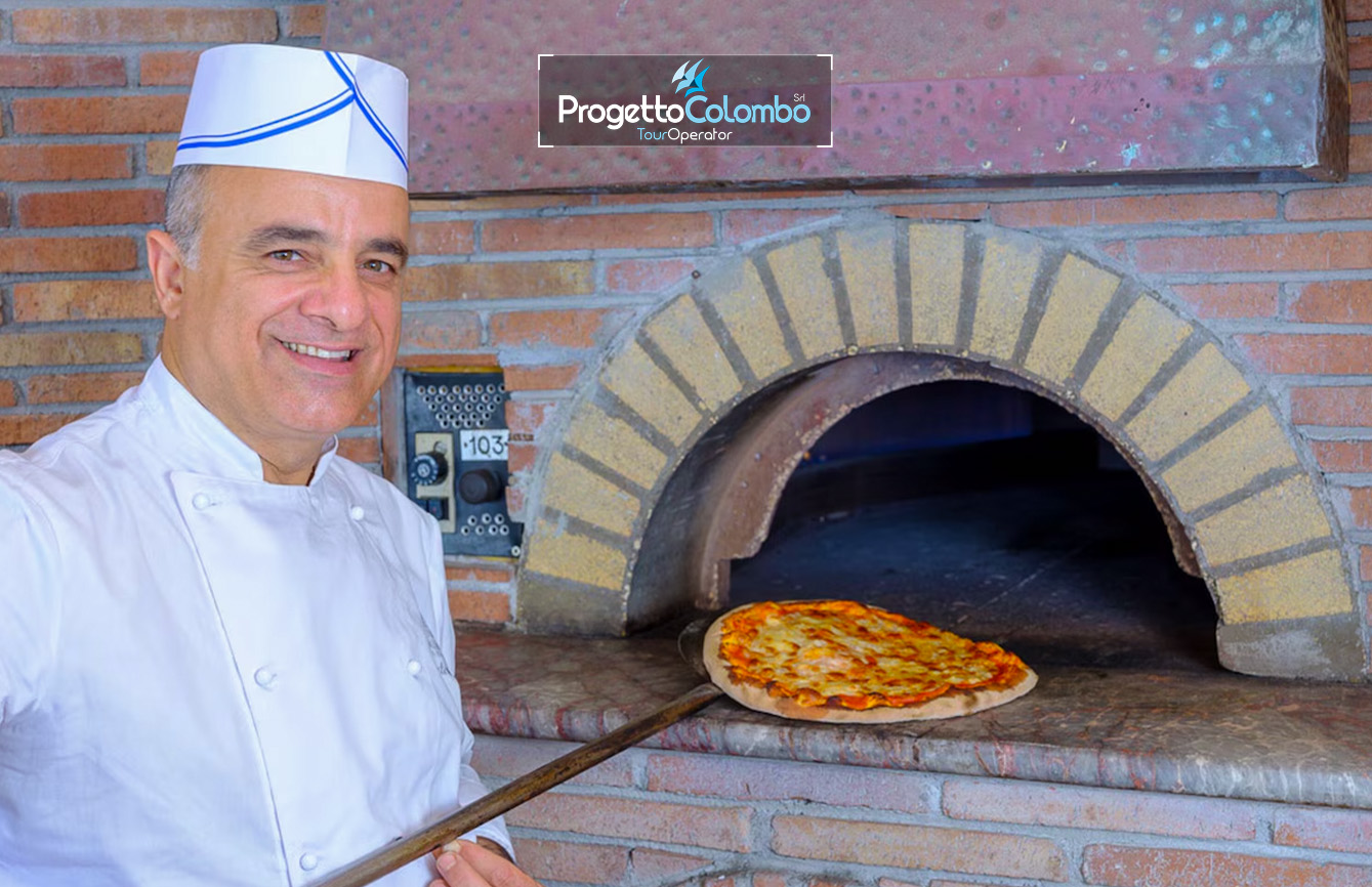 Sicilia, Viaggio in Bus Gt, Viaggio di Gruppo, Progetto Colombo, Tour operator, Taormina, Alcantara, Etna, Siracusa, Isole Eolie_Pizza "Tour Sicilia: Hotel 4 stelle a Taormina, escursione Etna, Gole Alcantara, Siracusa e Isole Eolie organizzazione Progetto Colombo Viaggi Bari."
