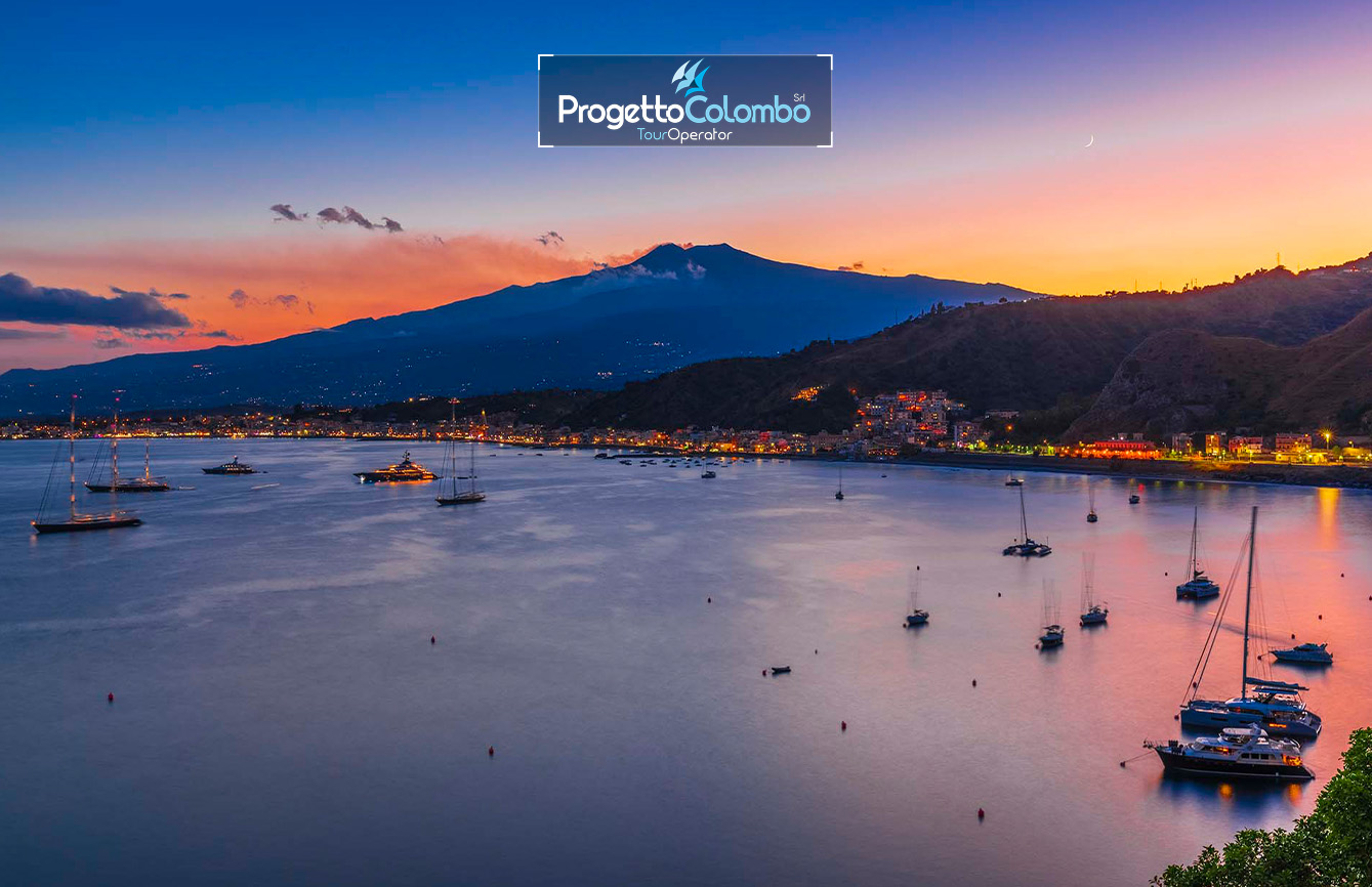 Sicilia, Viaggio in Bus Gt, Viaggio di Gruppo, Progetto Colombo, Tour operator, Taormina, Alcantara, Etna, Siracusa, Isole Eolie_Sera "Tour Sicilia: Hotel 4 stelle a Taormina, escursione Etna, Gole Alcantara, Siracusa e Isole Eolie organizzazione Progetto Colombo Viaggi Bari."
