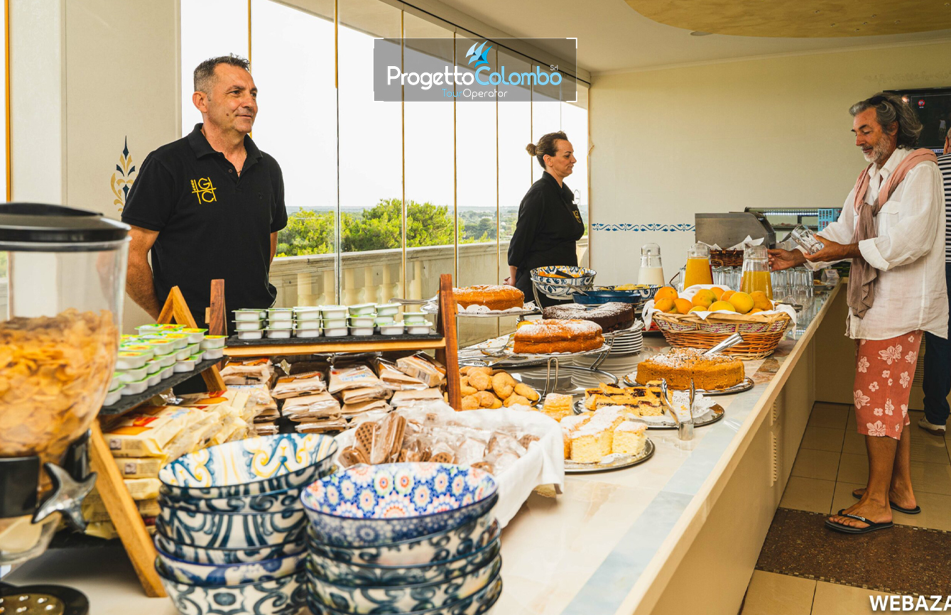 Grand Hotel dei Cavalieri 4 stelle, Puglia, Salento, Campomarino, Viaggio di Gruppo, Progetto Colombo, Tour operator, Spiaggia di sabbia fine, pensione completa_Buffet