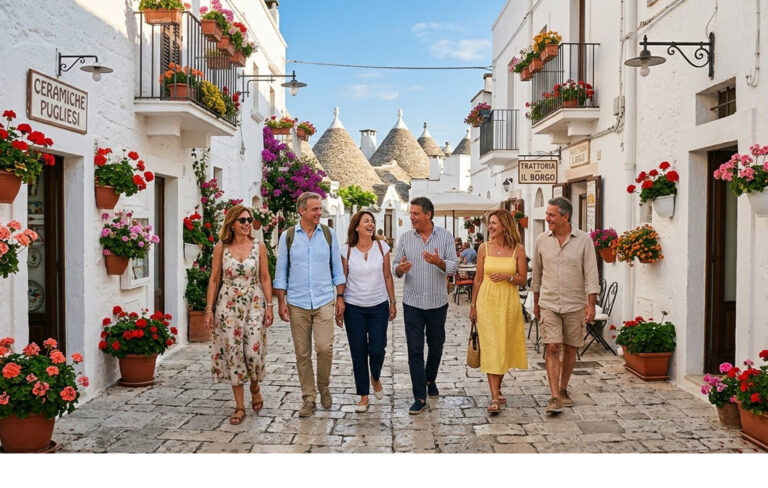 Tour di un giorno in bus da Bari alla scoperta di Martina Franca, Cisternino e Monopoli con audioguide.